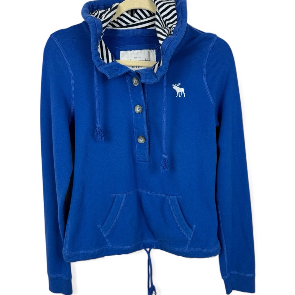 Abercrombie and Fitch Y2K Vintage Blue Hooded Sweatshirt
